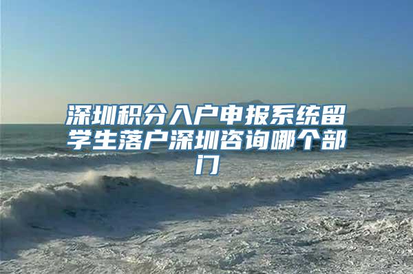 深圳积分入户申报系统留学生落户深圳咨询哪个部门