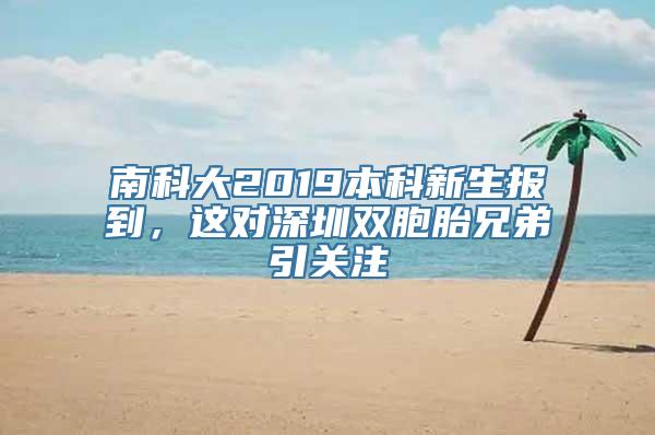 南科大2019本科新生报到，这对深圳双胞胎兄弟引关注