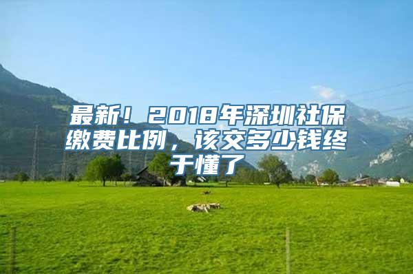 最新！2018年深圳社保缴费比例，该交多少钱终于懂了