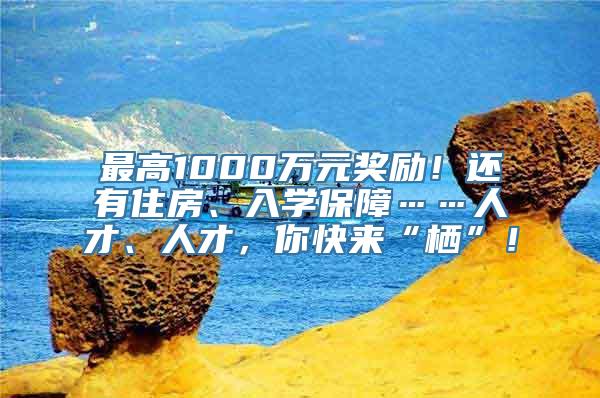 最高1000万元奖励！还有住房、入学保障……人才、人才，你快来“栖”！