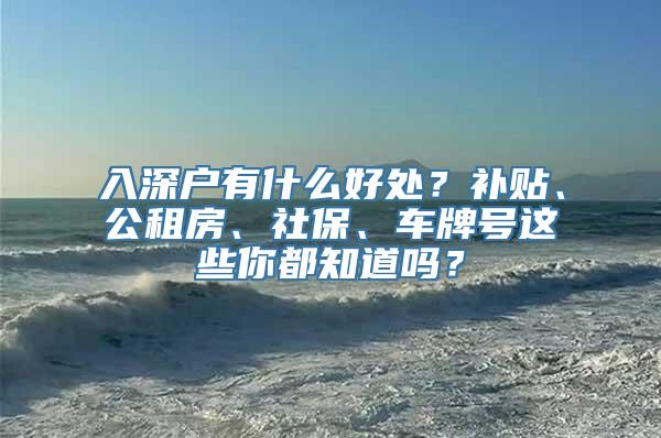 入深户有什么好处？补贴、公租房、社保、车牌号这些你都知道吗？