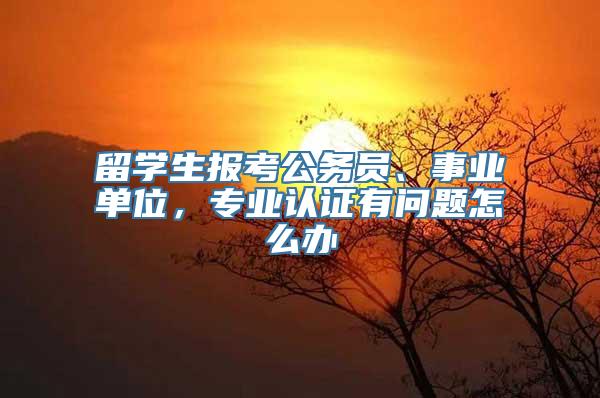 留学生报考公务员、事业单位，专业认证有问题怎么办