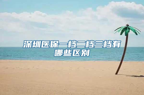 深圳医保一档二档三档有哪些区别