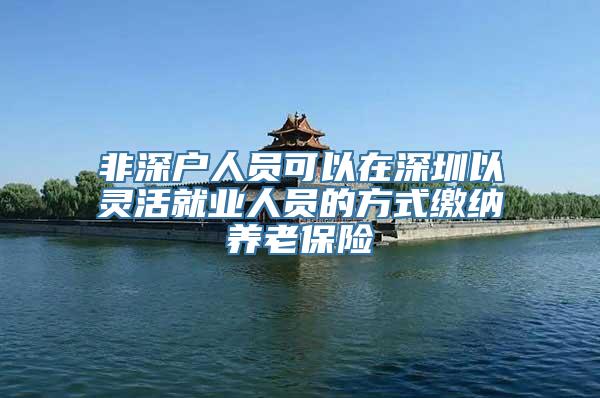 非深户人员可以在深圳以灵活就业人员的方式缴纳养老保险