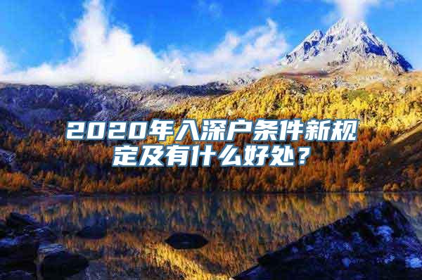 2020年入深户条件新规定及有什么好处？