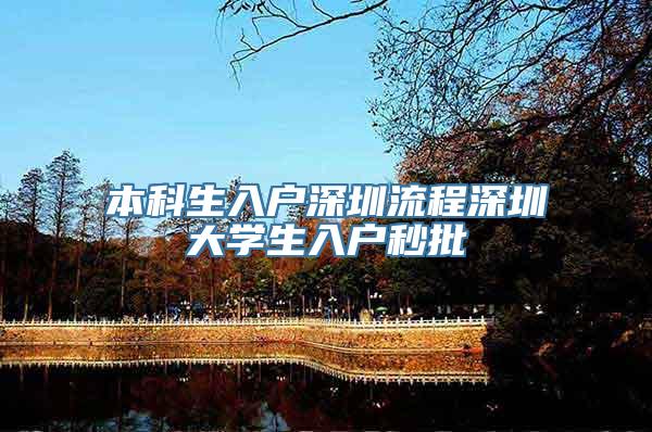 本科生入户深圳流程深圳大学生入户秒批