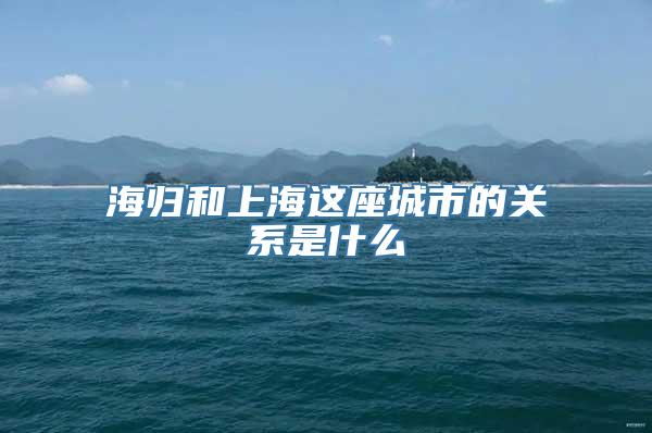 海归和上海这座城市的关系是什么