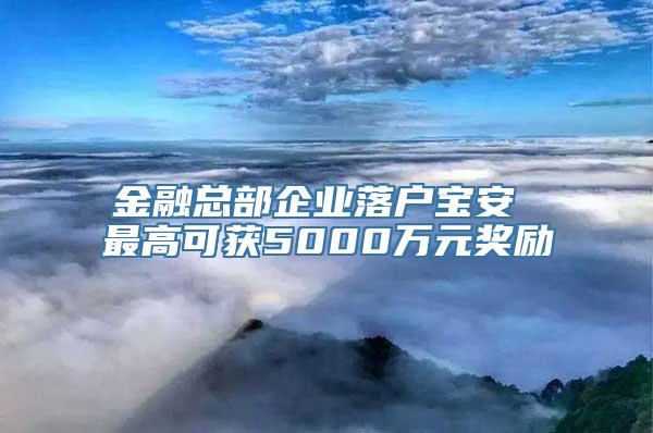 金融总部企业落户宝安 最高可获5000万元奖励