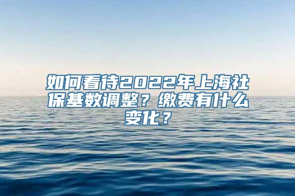 如何看待2022年上海社保基数调整？缴费有什么变化？