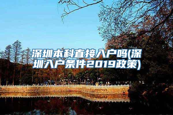 深圳本科直接入户吗(深圳入户条件2019政策)