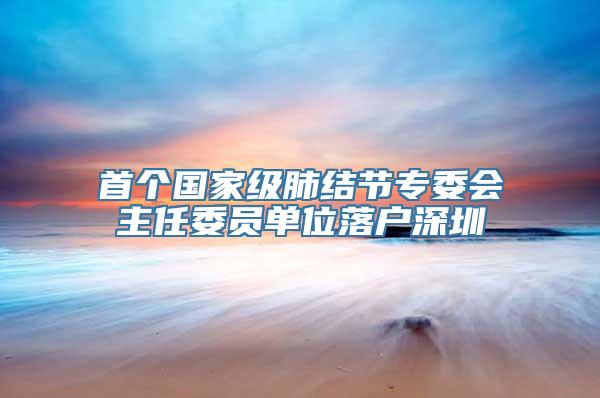 首个国家级肺结节专委会主任委员单位落户深圳