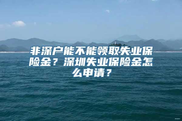 非深户能不能领取失业保险金？深圳失业保险金怎么申请？