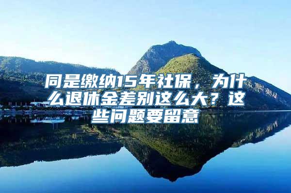 同是缴纳15年社保，为什么退休金差别这么大？这些问题要留意