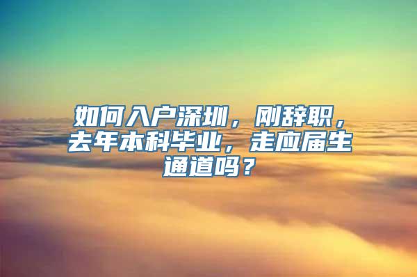 如何入户深圳，刚辞职，去年本科毕业，走应届生通道吗？