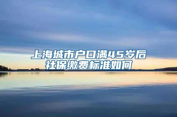 上海城市户口满45岁后社保缴费标准如何