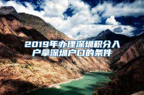 2019年办理深圳积分入户拿深圳户口的条件