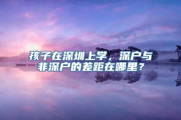 孩子在深圳上学，深户与非深户的差距在哪里？