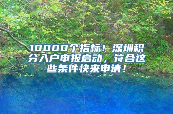 10000个指标！深圳积分入户申报启动，符合这些条件快来申请！