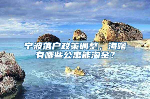 宁波落户政策调整，海曙有哪些公寓能淘金？