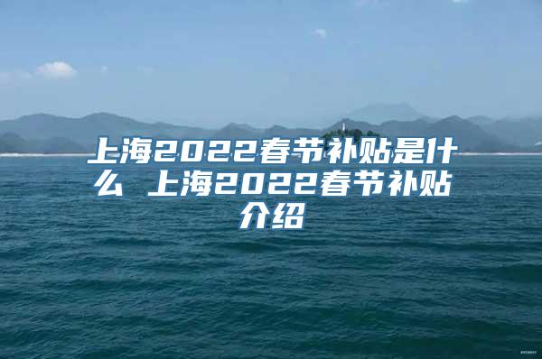 上海2022春节补贴是什么 上海2022春节补贴介绍