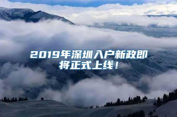 2019年深圳入户新政即将正式上线！