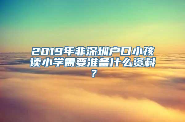 2019年非深圳户口小孩读小学需要准备什么资料？