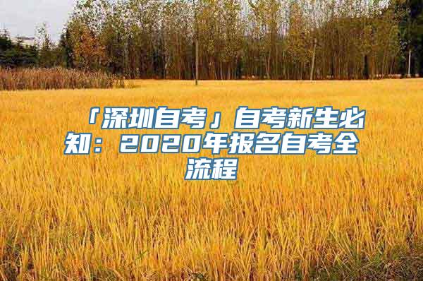 「深圳自考」自考新生必知：2020年报名自考全流程