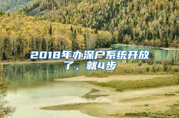 2018年办深户系统开放了，就4步