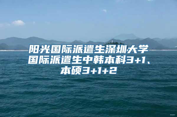 阳光国际派遣生深圳大学国际派遣生中韩本科3+1、本硕3+1+2