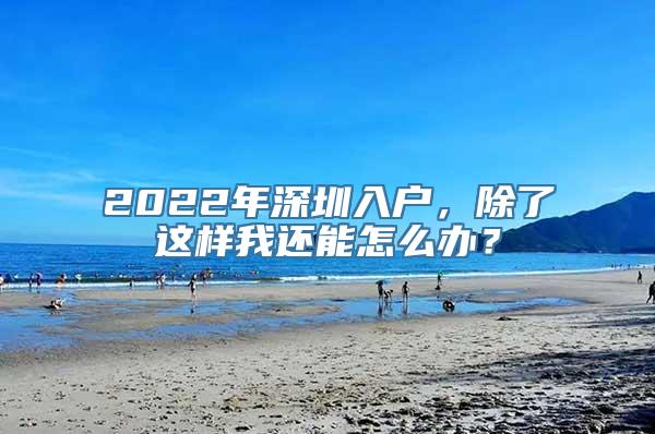 2022年深圳入户，除了这样我还能怎么办？