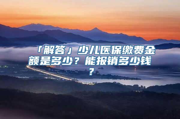 「解答」少儿医保缴费金额是多少？能报销多少钱？