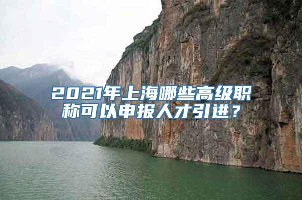 2021年上海哪些高级职称可以申报人才引进？