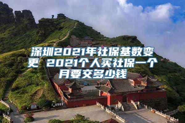 深圳2021年社保基数变更 2021个人买社保一个月要交多少钱