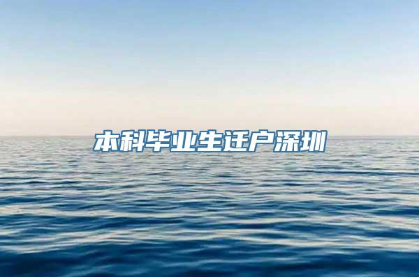 本科毕业生迁户深圳