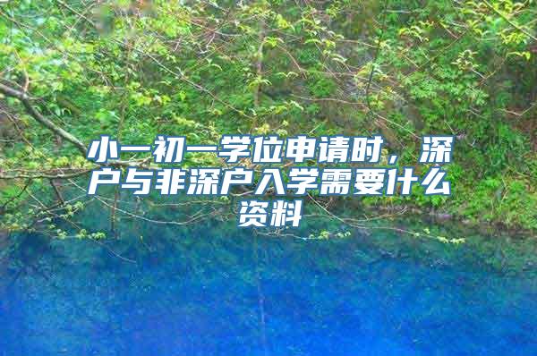 小一初一学位申请时，深户与非深户入学需要什么资料