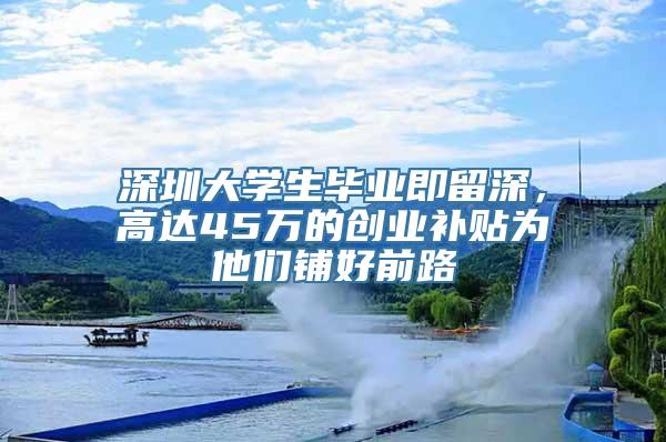 深圳大学生毕业即留深，高达45万的创业补贴为他们铺好前路