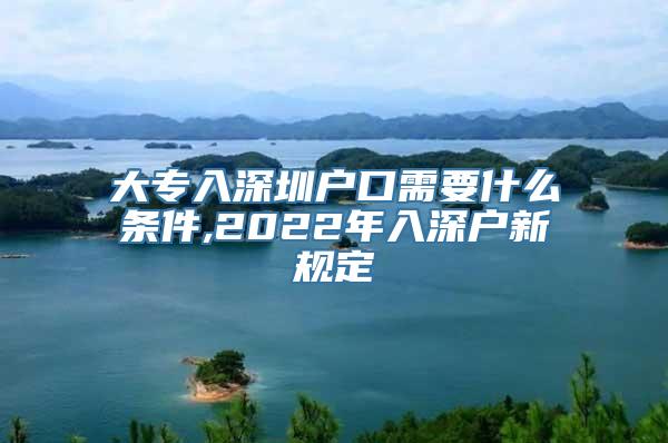 大专入深圳户口需要什么条件,2022年入深户新规定