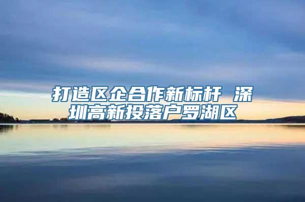 打造区企合作新标杆 深圳高新投落户罗湖区