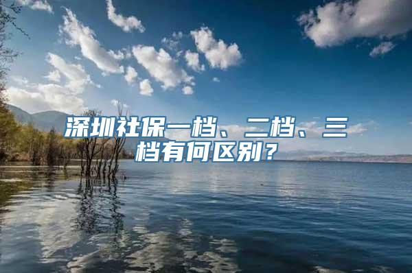 深圳社保一档、二档、三档有何区别？