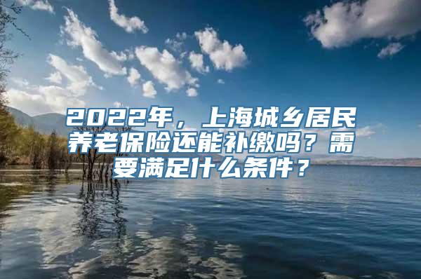 2022年，上海城乡居民养老保险还能补缴吗？需要满足什么条件？