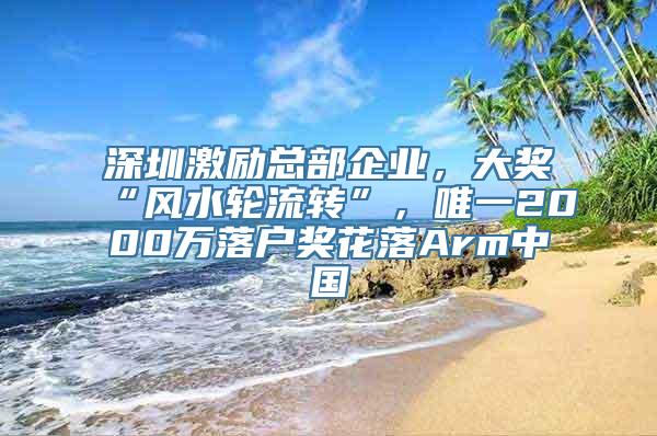 深圳激励总部企业，大奖“风水轮流转”，唯一2000万落户奖花落Arm中国