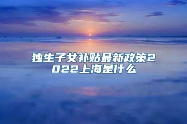 独生子女补贴最新政策2022上海是什么