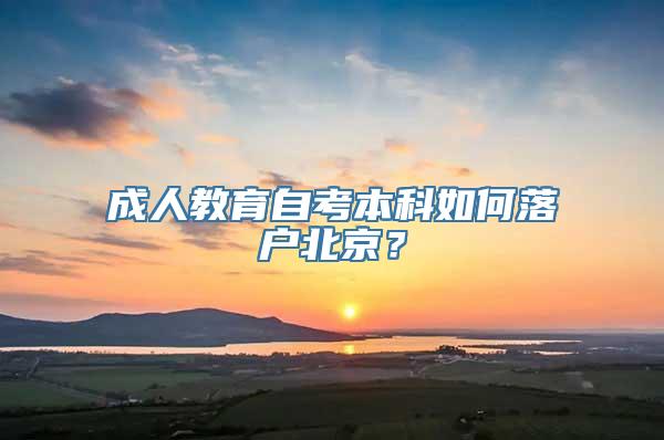 成人教育自考本科如何落户北京？