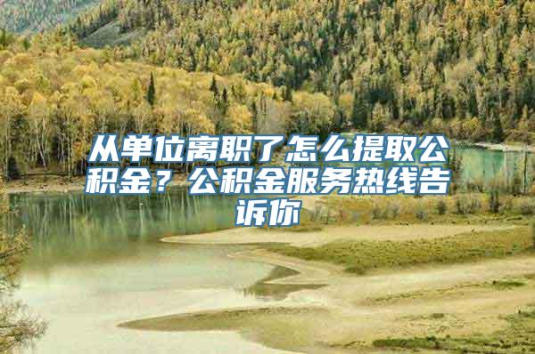 从单位离职了怎么提取公积金？公积金服务热线告诉你