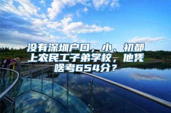 没有深圳户口，小、初都上农民工子弟学校，他凭啥考654分？