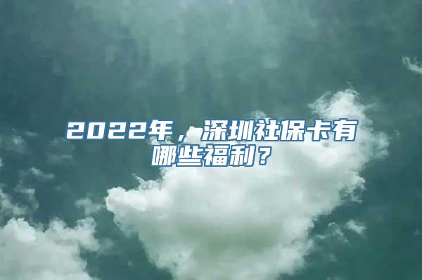 2022年，深圳社保卡有哪些福利？