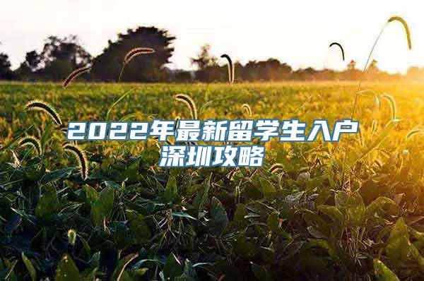 2022年最新留学生入户深圳攻略