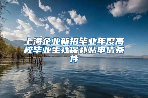 上海企业新招毕业年度高校毕业生社保补贴申请条件