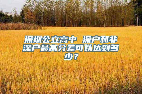 深圳公立高中 深户和非深户最高分差可以达到多少？