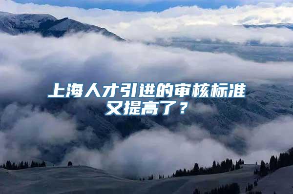 上海人才引进的审核标准又提高了？